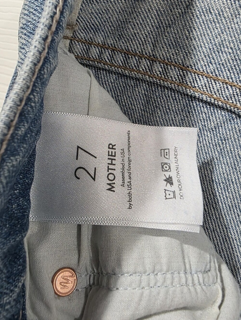 New Mother Dodger Skimp High Waist Cuffed Hem Wide Leg Jeans - Picture 5 of 7